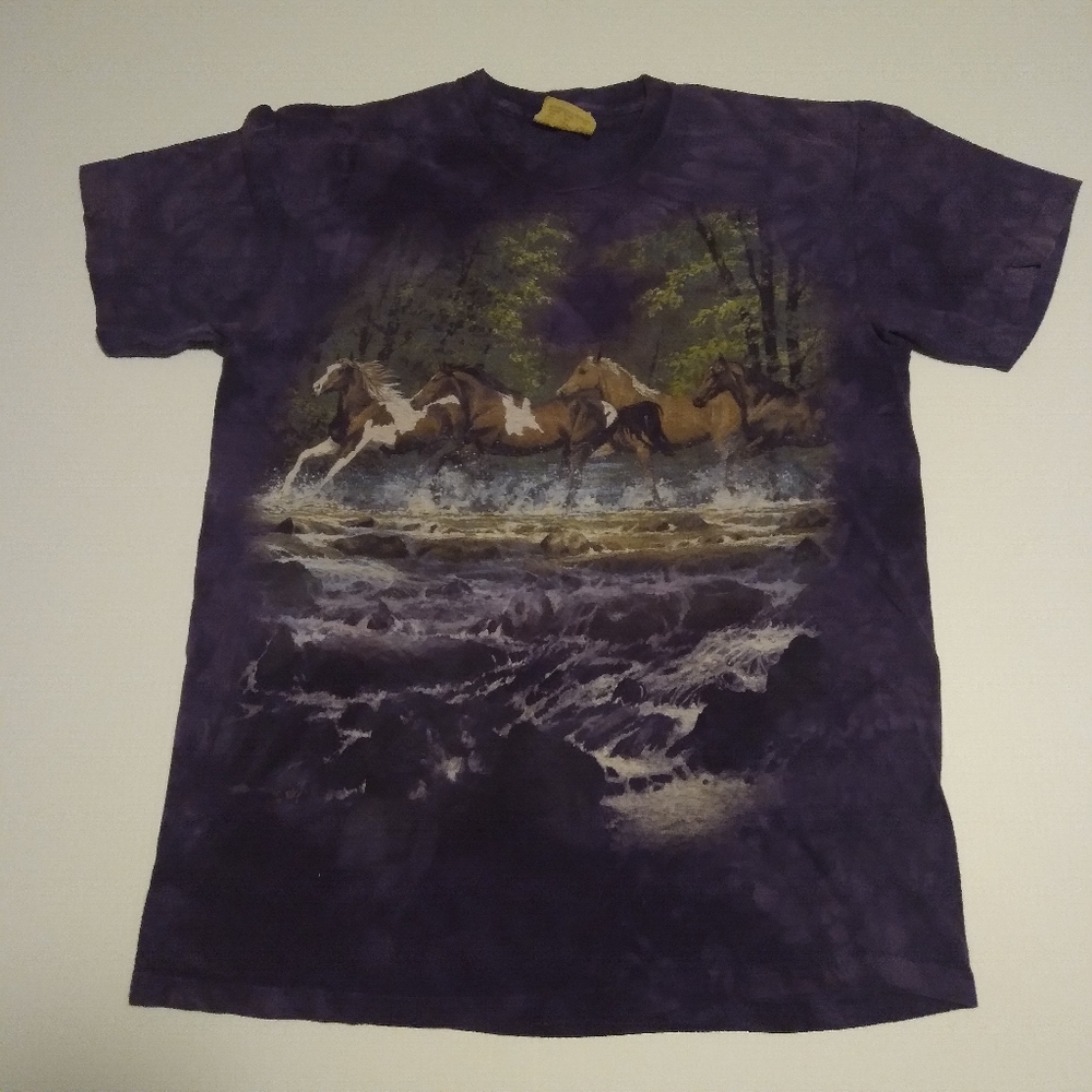 The Mountain Shirt Horses Running In Water 1990's